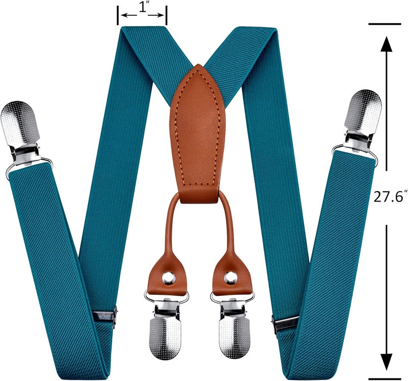 Branduce Solid Color Baby Boy Suspender with 4 Strong Clips Adjustable Kids Y Back Suspenders - Image 3